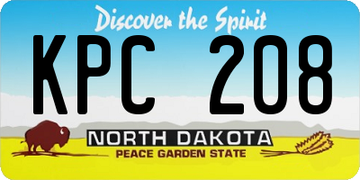 ND license plate KPC208