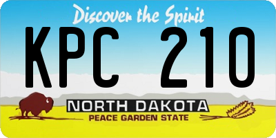 ND license plate KPC210
