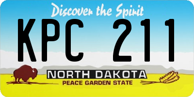 ND license plate KPC211