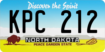 ND license plate KPC212