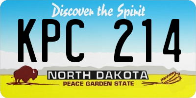 ND license plate KPC214