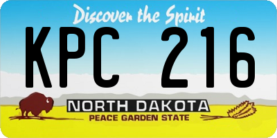 ND license plate KPC216