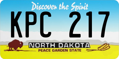 ND license plate KPC217