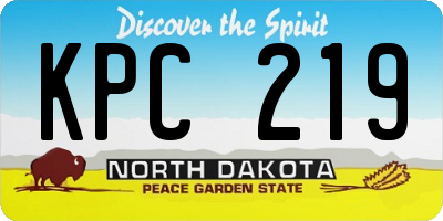 ND license plate KPC219