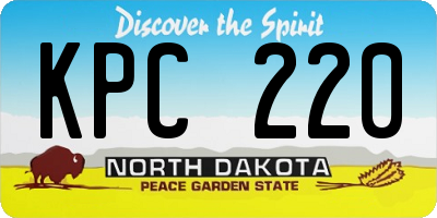 ND license plate KPC220