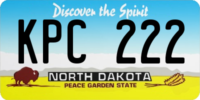 ND license plate KPC222