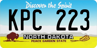 ND license plate KPC223