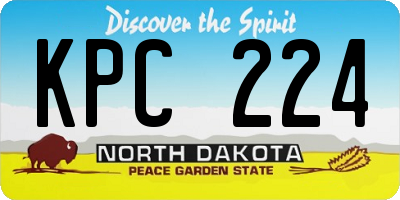 ND license plate KPC224