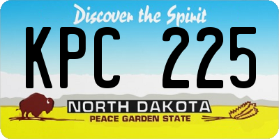 ND license plate KPC225