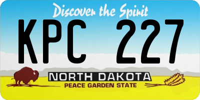ND license plate KPC227