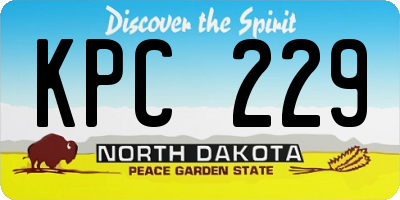 ND license plate KPC229