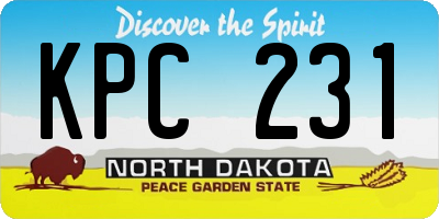 ND license plate KPC231