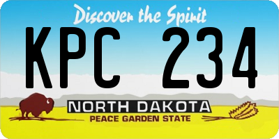 ND license plate KPC234