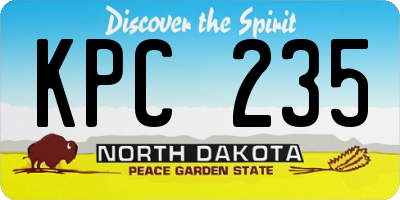 ND license plate KPC235