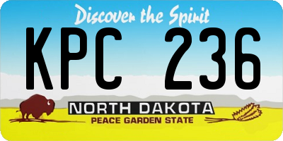 ND license plate KPC236