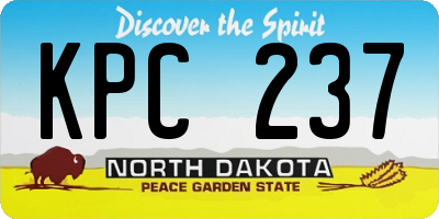 ND license plate KPC237