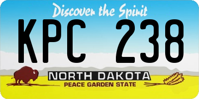 ND license plate KPC238
