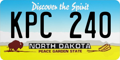 ND license plate KPC240