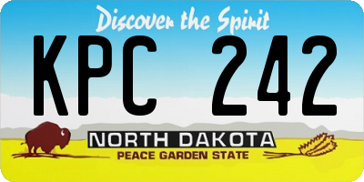 ND license plate KPC242