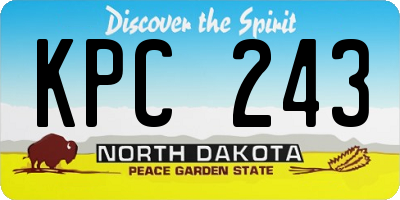 ND license plate KPC243