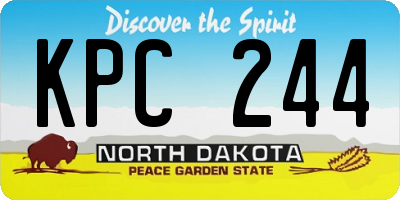 ND license plate KPC244
