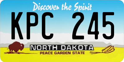 ND license plate KPC245