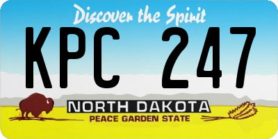 ND license plate KPC247