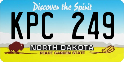 ND license plate KPC249