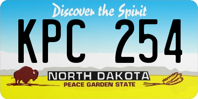 ND license plate KPC254