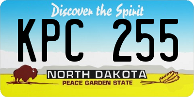 ND license plate KPC255