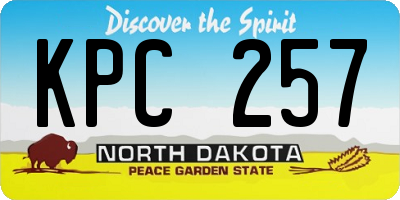 ND license plate KPC257