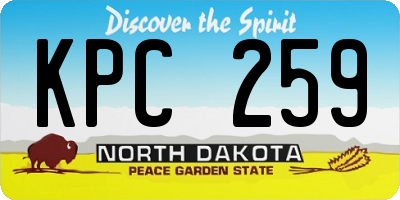 ND license plate KPC259