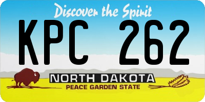 ND license plate KPC262