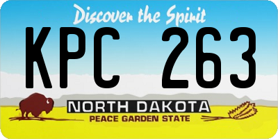 ND license plate KPC263