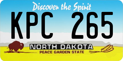 ND license plate KPC265