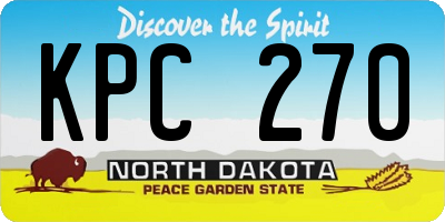 ND license plate KPC270