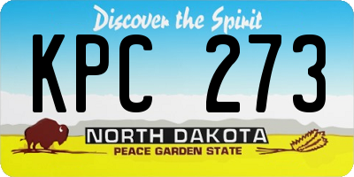 ND license plate KPC273