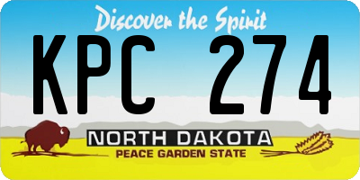 ND license plate KPC274
