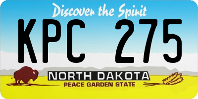 ND license plate KPC275