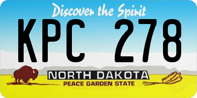 ND license plate KPC278