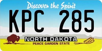 ND license plate KPC285