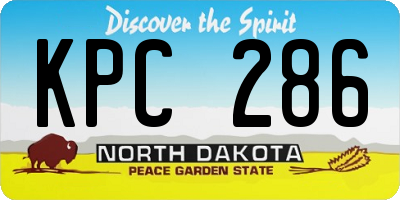 ND license plate KPC286