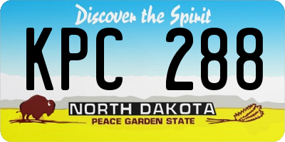 ND license plate KPC288