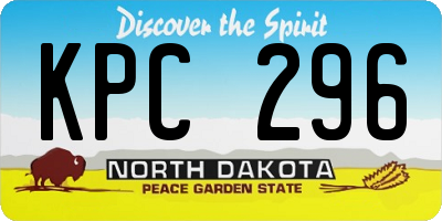 ND license plate KPC296