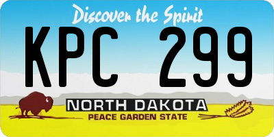 ND license plate KPC299