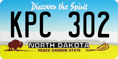 ND license plate KPC302