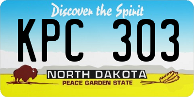 ND license plate KPC303