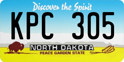 ND license plate KPC305