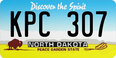 ND license plate KPC307