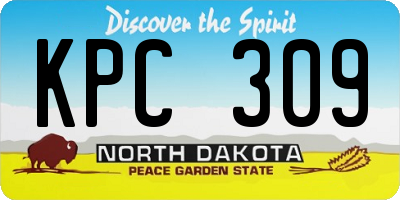 ND license plate KPC309
